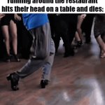 Finally, inner peace | How it feels when the kid running around the restaurant hits their head on a table and dies: | image tagged in gifs,memes,funny,blue shirt guy,relatable,finally inner peace | made w/ Imgflip video-to-gif maker