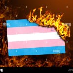 Transgender flag burning