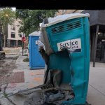 Blown up toilet