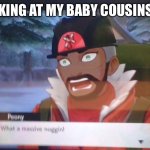 Tiny lil baby | ME LOOKING AT MY BABY COUSINS 8HEAD | image tagged in what a massive noggin,baby,eighthead | made w/ Imgflip meme maker