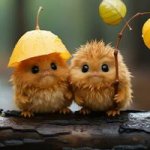 cute animals on a tree branch