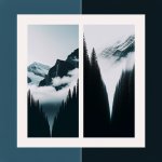 split screen of 2 images streched upwards