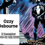 RIP, Ozzy! Thank you for the decades of awesome music!! | Ozzy Osbourne; 3 December 1948-22 July 2025 | image tagged in spiderman over grave,ozzy | made w/ Imgflip meme maker