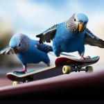 Skateboarding Birdies