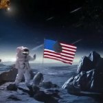 Astronaut punching meteors GIF Template