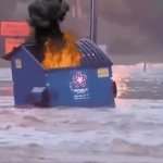 Floating Dumpster Fire GIF Template