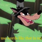 Don't ever use words like that in my presence