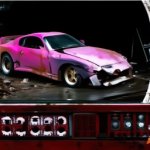 Toyota Supra badly damaged and abandoned