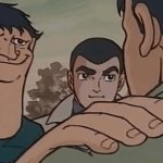 hand on shoulder anime