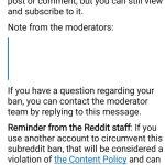 Subreddit Ban Message template