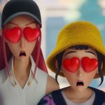 Mira and Zoey with hearts