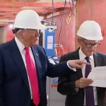 Trump jpow at the factory
