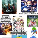 What am I expecting for about Fate: The Winx Saga live action before Winx Club: The Magic is Back will be premiered | STILL CRITICIZED; THE CLOSEST WE GOT THE LIVE ACTION VERSION OF NASUVERSE; TOO BAD FLAME HYENARD ISN'T ONE OF THE BURNED ONES DESPITE HIS "BURN TO THE GROUND" LINE; FATE: THE WINX SAGA LOOKS MORE LIKE AN EVEN WORSE LIVE ACTION EQUIVALENT TO PUELLA MAGI MADOKA MAGICA FUSED WITH DISNEY'S W.I.T.C.H. FANS OF THE ANIMATED WINX CLUB TV SERIES BE LIKE: WHO PUT YOU ON THE PLANET? UGH! TECNA IS NOWHERE TO SEEN IN FAVOR OF SOMEONE WHO WAS NAMED AFTER TERRA FROM THAT GAME BOY MEGA MAN GAME | image tagged in what i watched/ what i expected/ what i got,winx club,megaman,puella magi madoka magica,fate | made w/ Imgflip meme maker