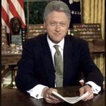 Bill Clinton with Monika Lewinsky under the table