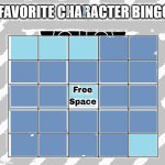 favorite character bingo