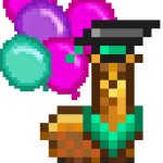 Professor Llama with balloons grab