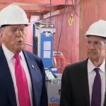 Trump Powell stare
