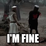 don't worry bro | I'M FINE | image tagged in gifs,knightmare,knight,funny | made w/ Imgflip video-to-gif maker