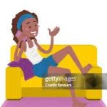 Cartoon Black Woman On Couch