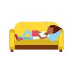 Cartoon Black Woman Sleeping