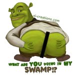 Shrek spreading his cheaks