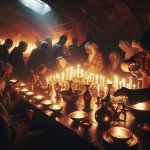 THESE VISITS OFTEN INCLUDED… lighting of candles, libations (off