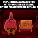 cruddy mobile game ads in a nutshell | PEOPLE IN MOBILE GAME ADS TRYING NOT TO COMPLETELY FAIL THE LEVEL 
(ALL THEY HAVE TO DO IS SWIPE LEFT INSTEAD OF RIGHT) | image tagged in gifs,funny,gaming,memes,relatable | made w/ Imgflip video-to-gif maker