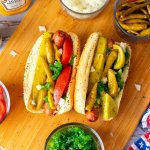 Chicago style hot dogs