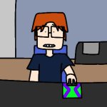 MC shocked while looking at the computer meme