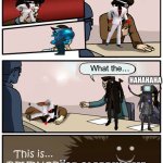 Boardroom Suggestion Meeting (revenge version clean) | Everyone is stupid; Do it brown; Nuh uh; What the…; HAHAHAHA; FOR SLAPPING ME | image tagged in boardroom suggestion meeting revenge version clean | made w/ Imgflip meme maker
