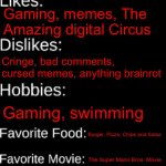 80th meme ever celebration, so here’s my information | LoganRenkert; Logan; 13; Male; 100; 5’6; 2024; I’m part German and I like gaming; Gaming, memes, The Amazing digital Circus; Cringe, bad comments, cursed memes, anything brainrot; Gaming, swimming; Burger, Pizza, Chips and Salsa; The Super Mario Bros. Movie; Milk, Sprite, Sparkling Water | image tagged in imgflip id card,anniversary,celebration,fun fact | made w/ Imgflip meme maker