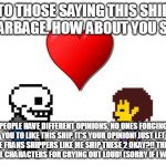 My opinion on the frans ship. (Undertale)