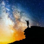 Man points to Universe