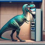 Dinozor ATM den para çeksin