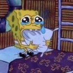 Sponge bob eating pillow