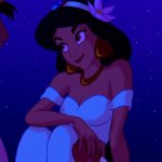 Princess Jasmine Wearing Flower on her Hair