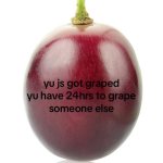 You just got graped, 24 hours to grape someone else meme