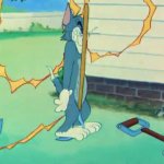Tom & Jerry stepping on a rake