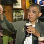 Obama holding a beer