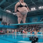 With a little help from AI.... | Ready, Set... Gone! | image tagged in gifs,woman,large,diving,uh oh,whopper | made w/ Imgflip video-to-gif maker