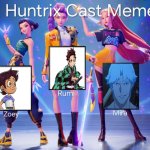huntrix cast meme | image tagged in huntrix cast meme,tanjiro,the owl house,dante,walt disney,disney movies | made w/ Imgflip meme maker