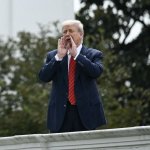 Trump on top of the White House
