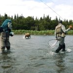 Grizzly bear hunting mascot
