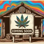 Creat a sign on this building announcing  coming soon and have a