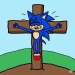 Sonic on a cross