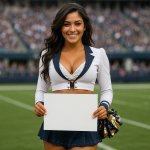 Cheerleader with a sign template