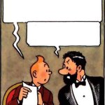 Tintin showing paper