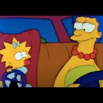Lisa and Marge Simpson driving