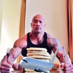 The Rock's Pancakes | NO ONE: SOME ITALIAN GUY IN 1978 | image tagged in the rock's pancakes | made w/ Imgflip meme maker