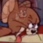 Thirsty Jerry Drinks Milk While Staring